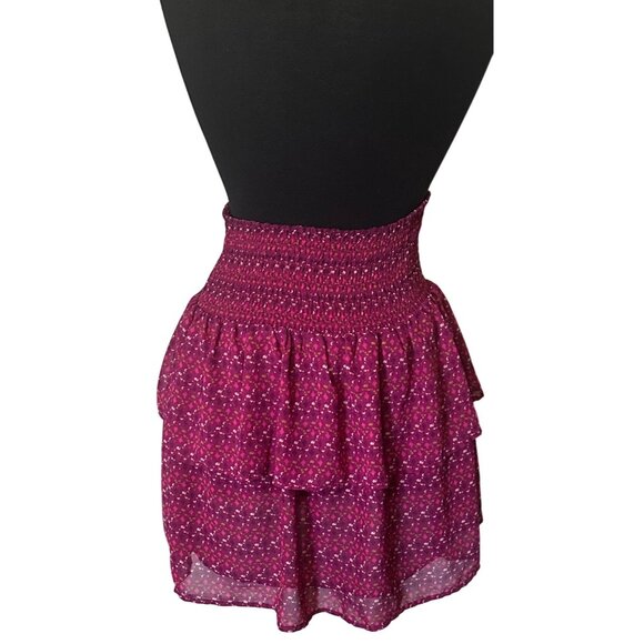 Old Navy Brand Mini Flare Stretch Skirt Red Wine 100% Polyester Junior's Size M - Picture 2 of 11